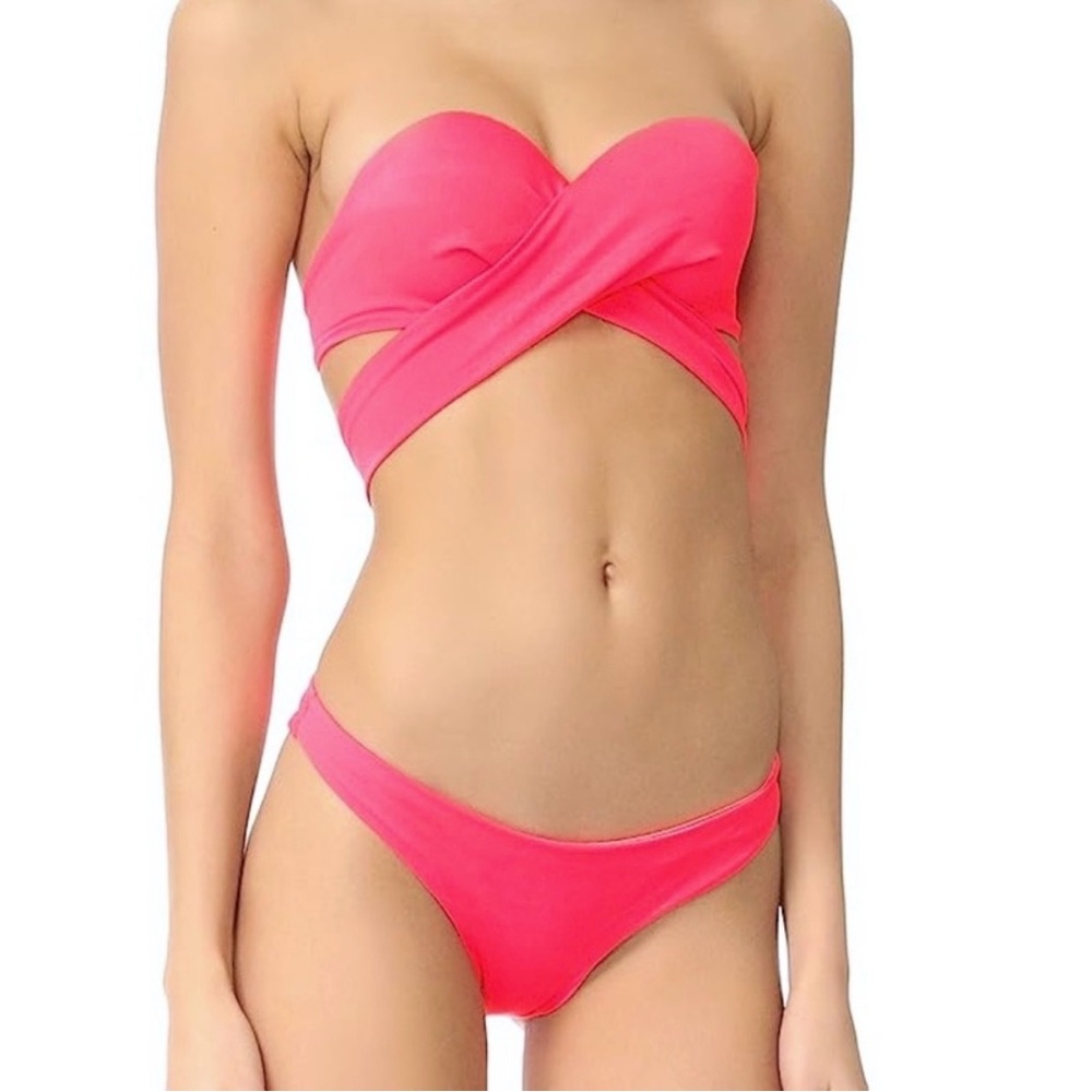 Peixoto Pink Wrap-top Bikini Set